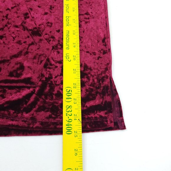 Jodifl Burgundy Velvet Hooded Pullover Top Sz M Stretchy Pocket Long Sleeve Boho - Picture 10 of 12